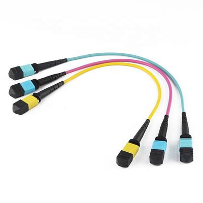 품질  12 Core 24 Core Fiber Cable Patch Cord , Mtp Mpo Patch Cable Om3 Om4 For Qsfp 공장