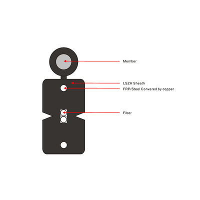 공장 무료샘플 1,2,4 핵심 광섬유 FTTH 드롭 케이블