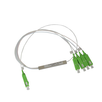 섬유 PLC 1x4 광 분배기, SC APC 극소 스틸 튜브 분배기