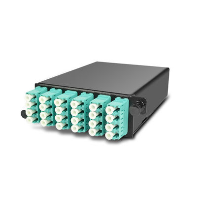 4 PC OM3 MTP-LC 카세트와 144 핵심 19 &quot; 1U MTP 섬유 MPO 플러그반