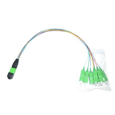 주문 제작된 섬유 케이블 조립체 12 핵심 MPO 말레 LC 섬유 0.9 밀리미터 팬아웃
