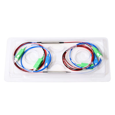파장 분할 다중화 통신망 시스템을 위한 1X2 FWDM DWDM 광섬유 분배기 3 항구 100G 200G