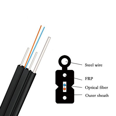 강선 흑색 컬러와 FTTH 12 핵심 드롭 섬유 옵틱 케이블 GJYXCH