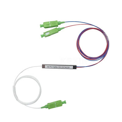 광학 1x2 PLC 섬유 분배기 SC APC UPC 단일모드 극소 강 튜브형