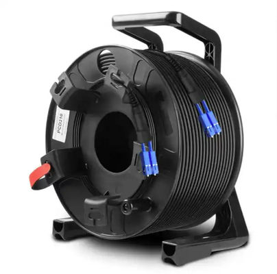 블랙 아웃도어 케이블 롤러 300M 250M 200M 150M 100m LC에서 LC 섬유 패치 코드 확장 케이블 릴